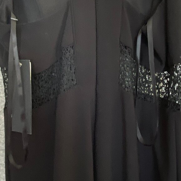 31.  Aqua Black Long Mermaid Shape Gown with Lace Design Size 6 - Picture 6 of 7